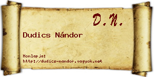 Dudics Nándor névjegykártya