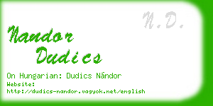 nandor dudics business card